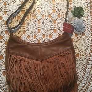 Laurel & Sunset fringe faux leather purse